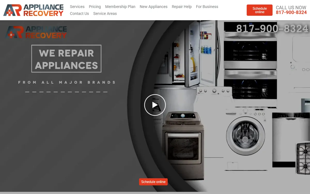 Appliance Recovery website