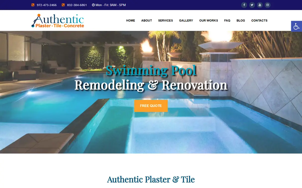 Authentic Plaster & Tile website