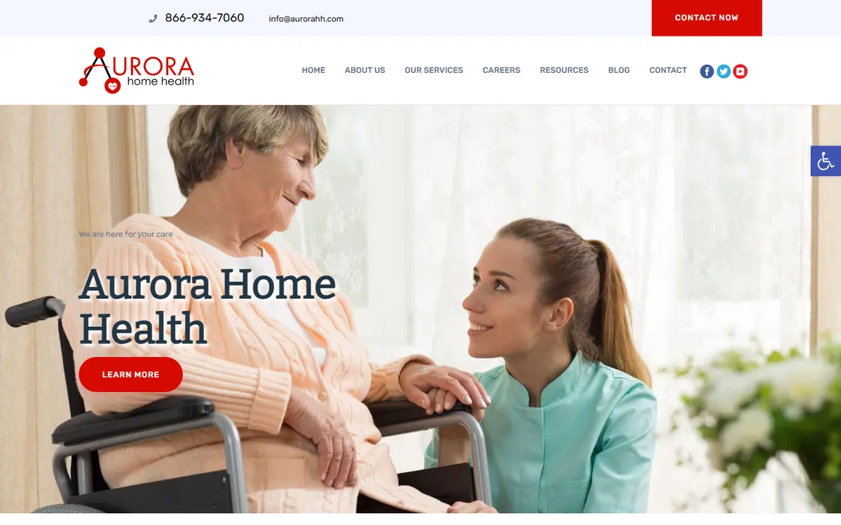 Aurora Home Health website