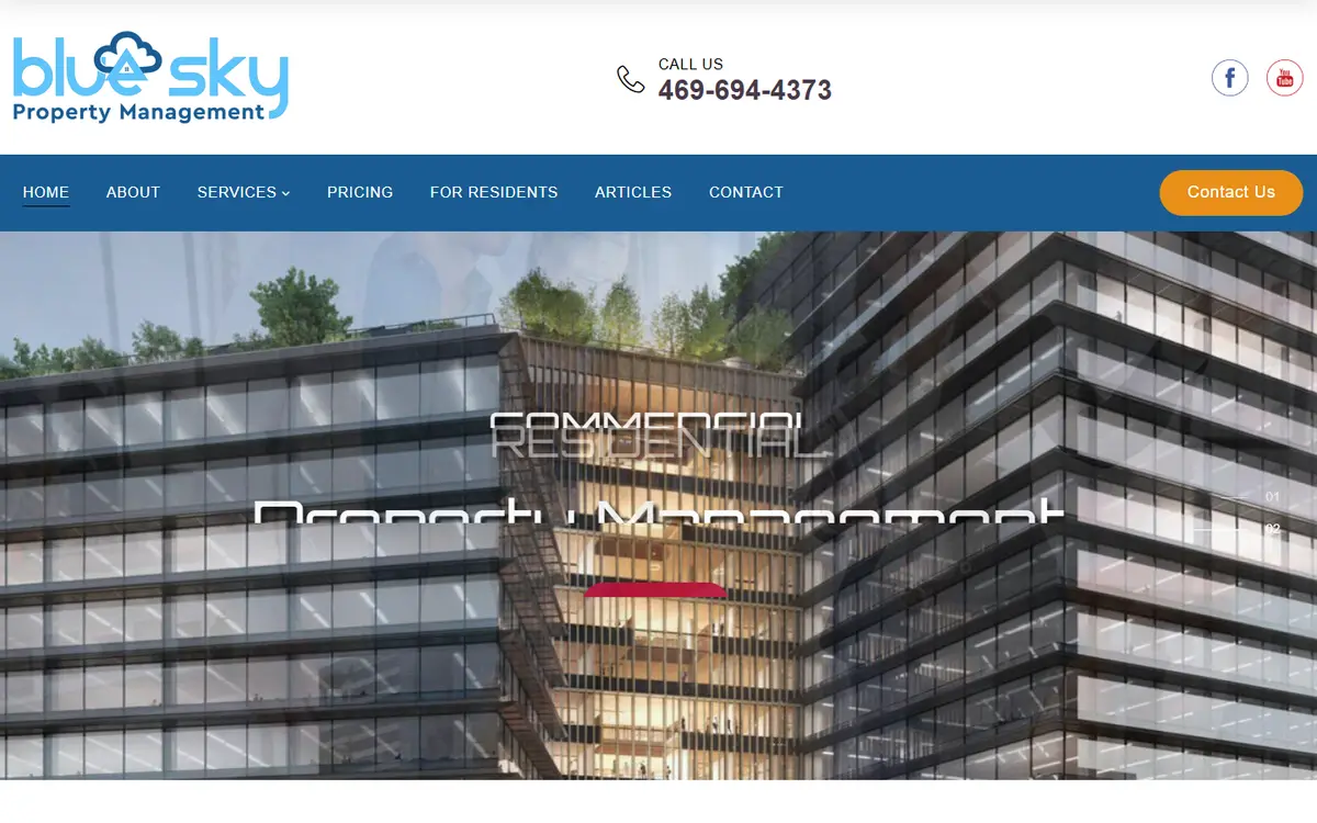 Blue Sky Property Management website