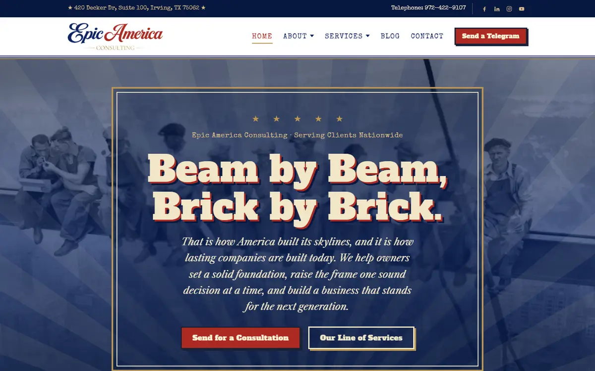 Epic America Consulting website